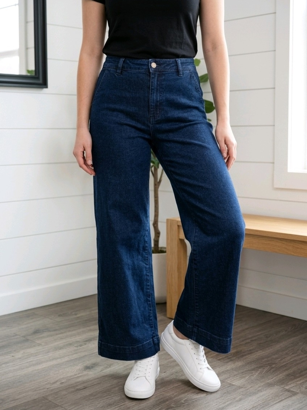 0466 Wide Leg Dark Blue Women’s Jeans